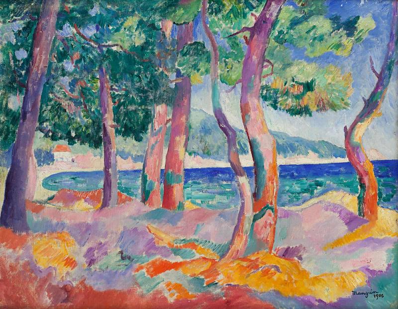 Une oeuvre d art moderne peinture Fauve, couleurs vives et expressives