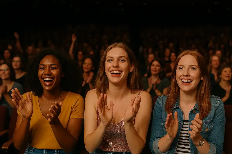 Des artistes féminines sur scène, symbolisant la diversité et le dynamisme des femmes dans la chanson française contemporaine.