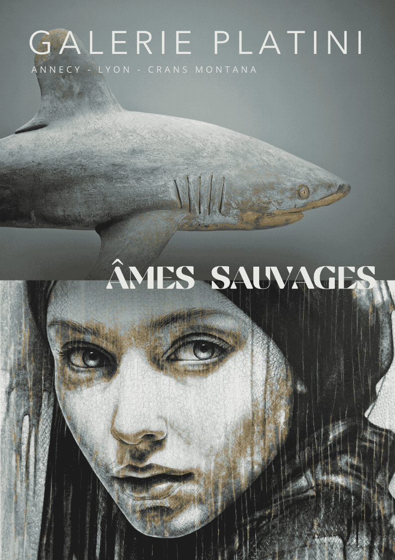 Œuvre d'art contemporain expressive exposée dans une galerie lumineuse de Lyon