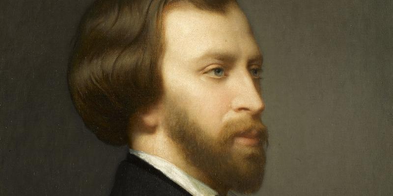 Portrait imaginaire d'une rencontre littéraire entre George Sand et Victor Hugo, entourés de livres et manuscrits du XIXe siècle.