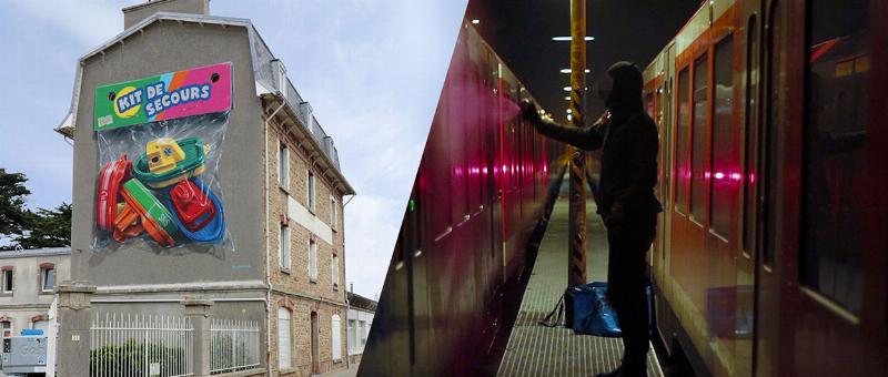 Fresque murale française de l'art urbain graffiti contemporain