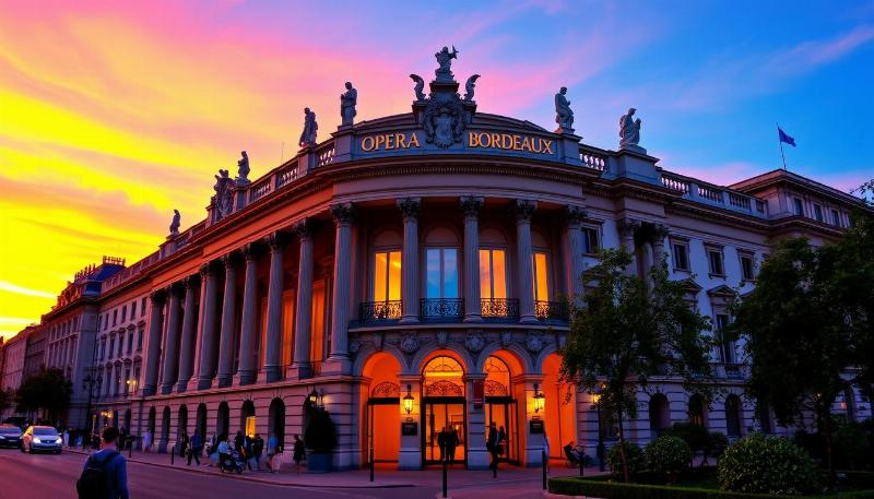 Grand Théâtre Bordeaux architecture néoclassique détails colonnes fronton
