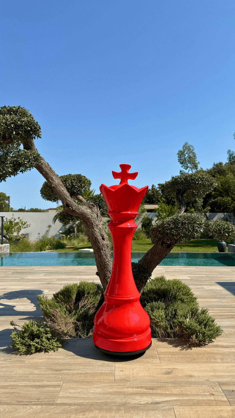 Grande statue en résine contemporaine pour l'extérieur, art public français audacieux