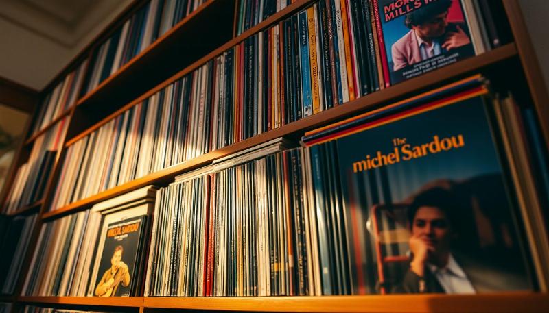 Une image symbolisant l'héritage et l'influence durable des chanteurs français des années 70 sur les générations actuelles