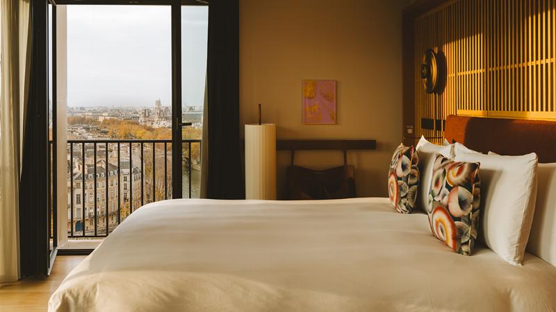 Vue imprenable sur la Seine et la Cathédrale Notre-Dame depuis un hotel pres de notre dame de paris