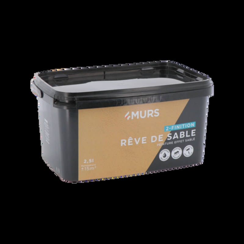 Intérieur chaleureux avec mur en peinture sable doré et ambiance lumineuse