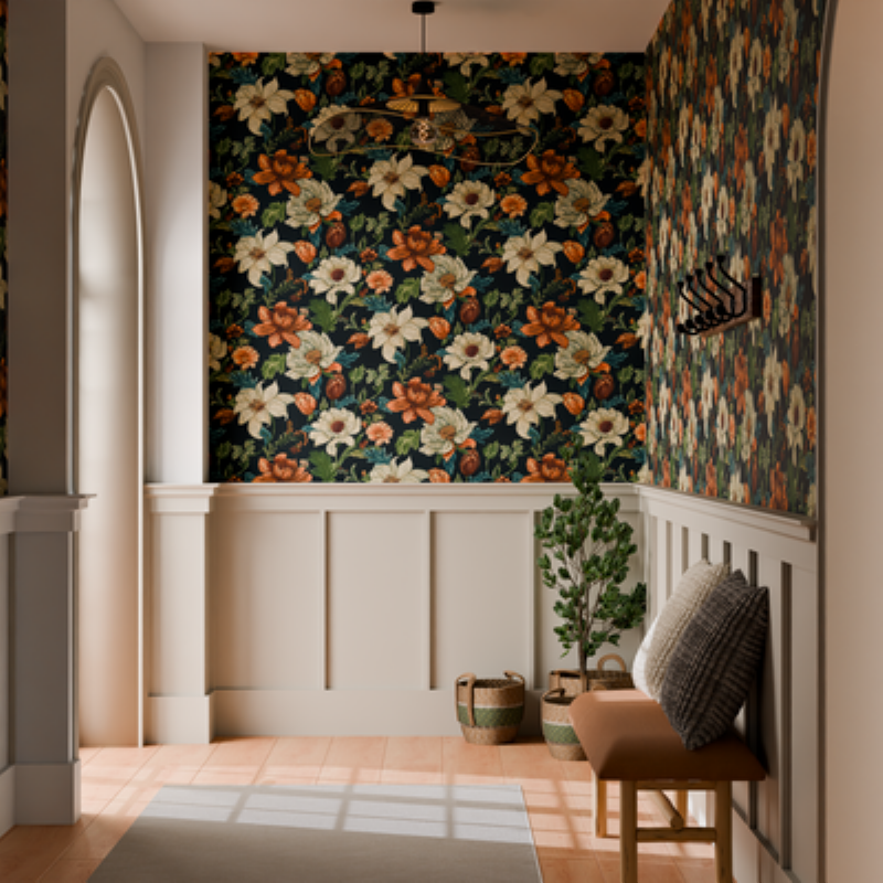 Intérieur français élégant avec des murs peints en utilisant de la peinture de déstockage