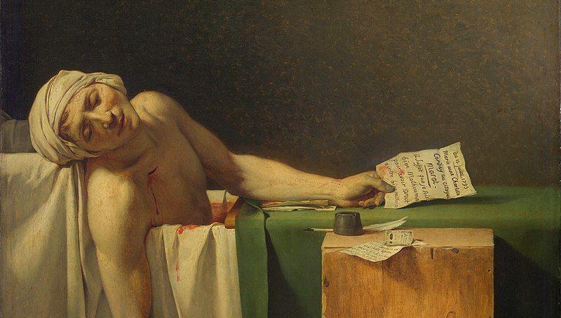 Jacques-Louis David, La Mort de Marat, peinture néoclassique révolutionnaire