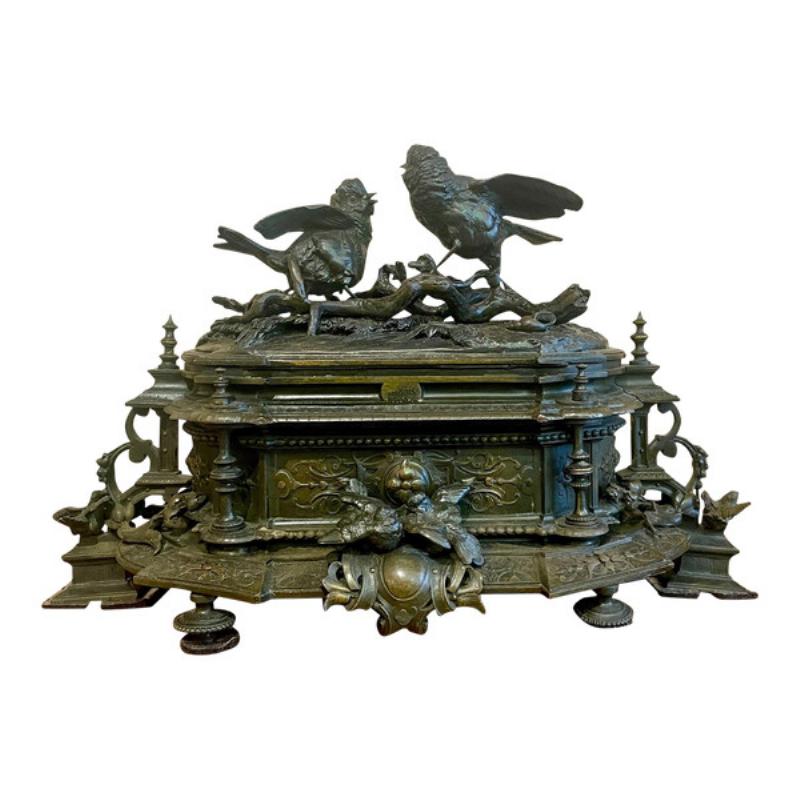Jules Moigniez sculpture bronze oiseau exotique détail