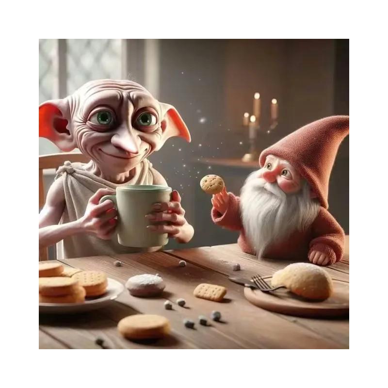 Kit peinture numéro adulte avec toile, pinceaux et pots de peinture acrylique sur une table en bois clair, style cosy