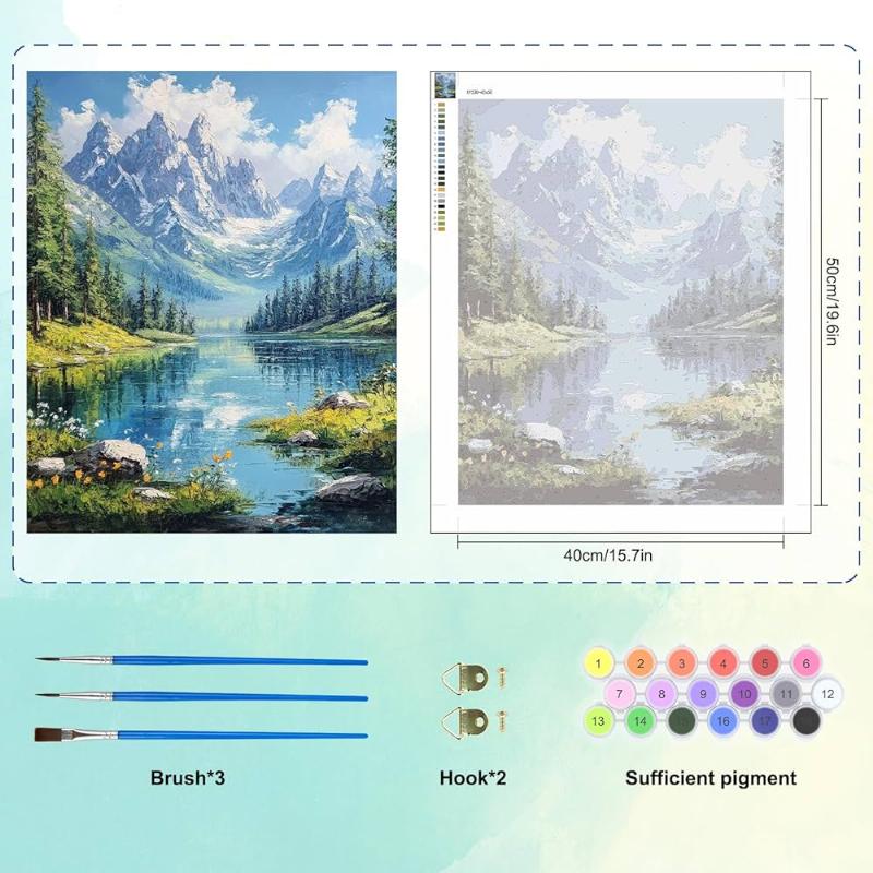 Kit de peinture par numéro avec des motifs inspirés de l'art et des paysages français