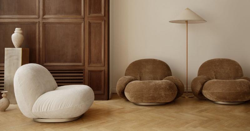 LC3 Le Corbusier : Gros plan sur les détails de la structure en acier et du cuir, qualité de fabrication française