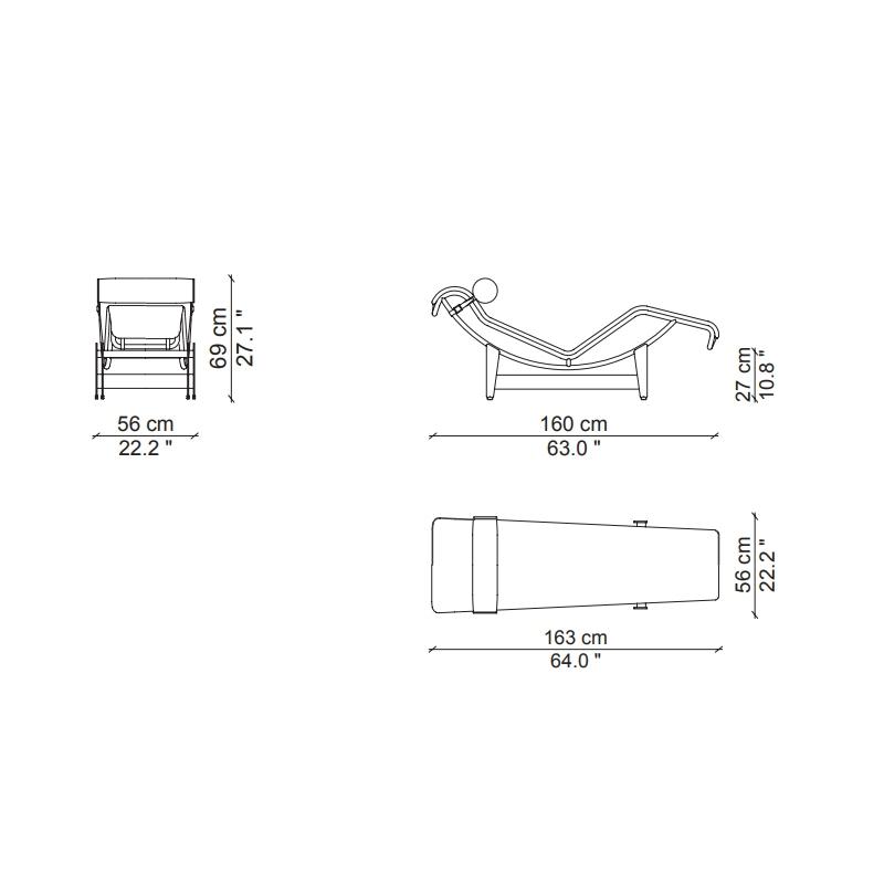 La chaise longue LC4 de Le Corbusier, emblème du design français moderne et du confort ergonomique.