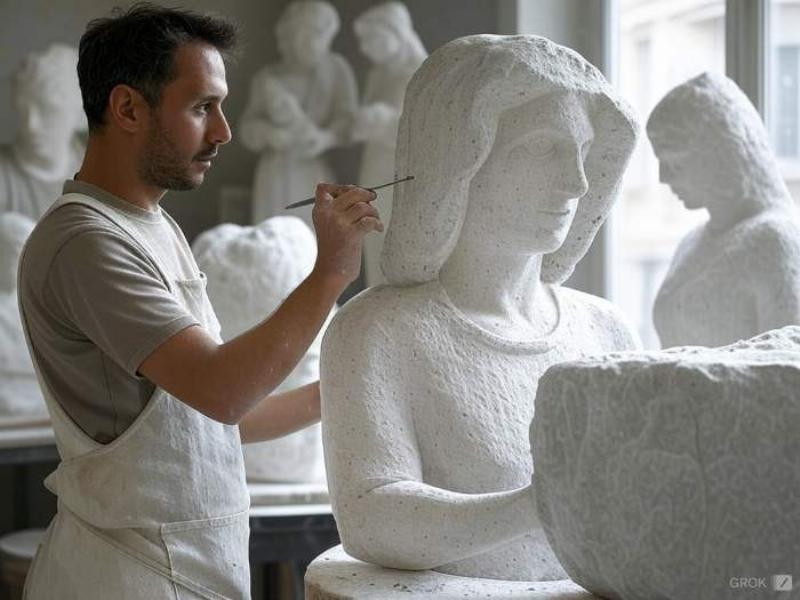 L'héritage artistique d'un mene sculpteur français, mélangeant formes classiques et innovations contemporaines