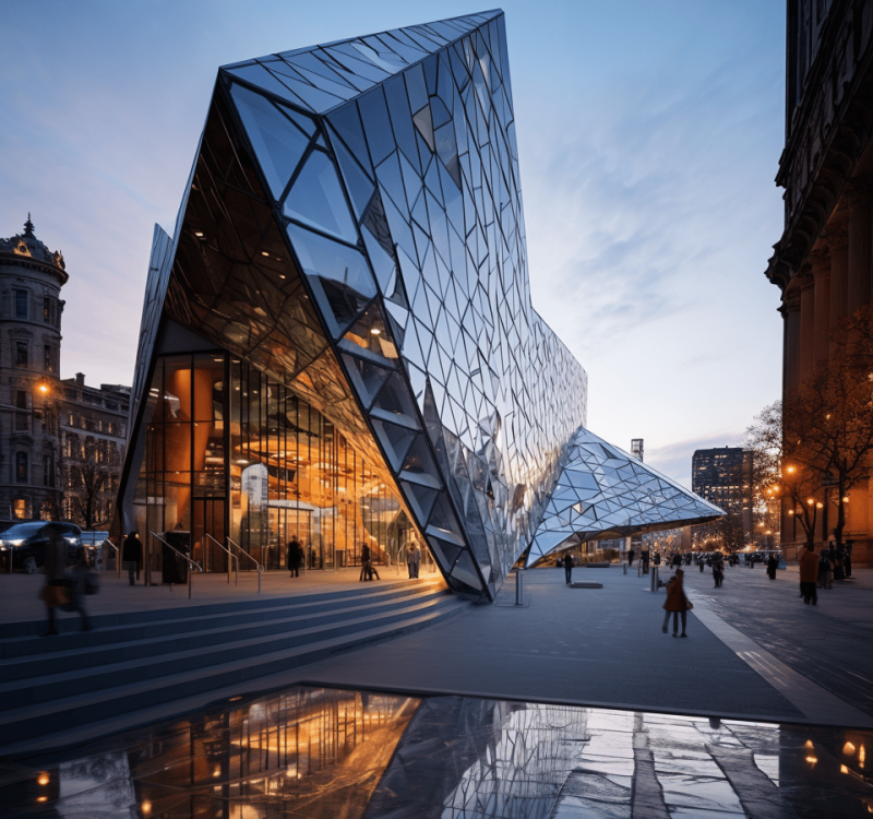 Une maison moderne en bois et verre s'intégrant parfaitement dans un paysage naturel, soulignant la fusion entre architecture et environnement