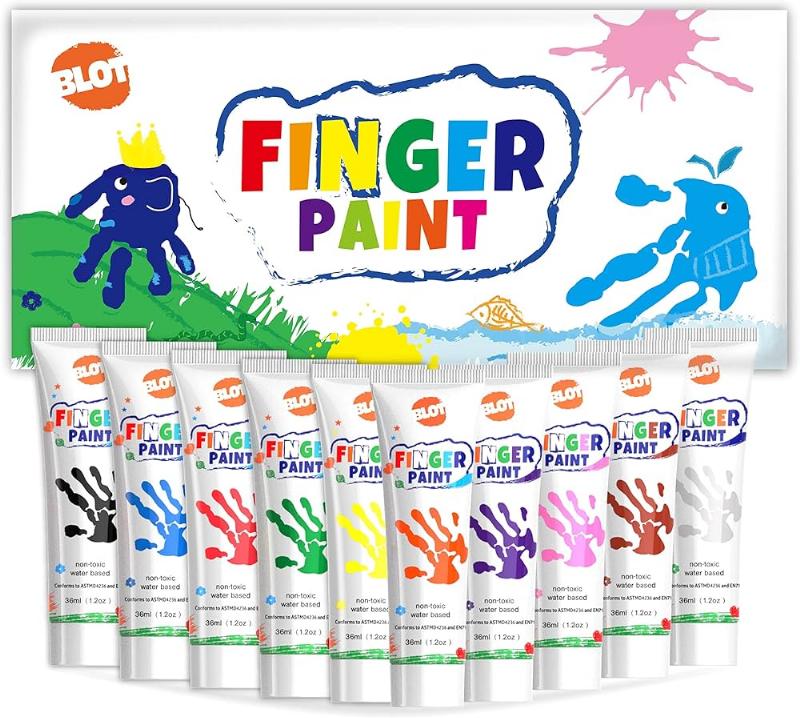 Assortiment de matériel artistique de qualité supérieure pour la peinture en maternelle, avec des couleurs vives et des pinceaux variés