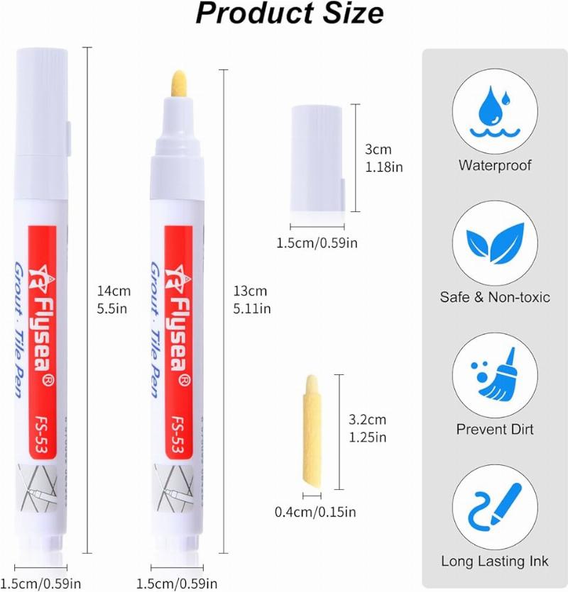 Matériel essentiel pour rénover les joints de carrelage avec un stylo peinture pour joint de carrelage