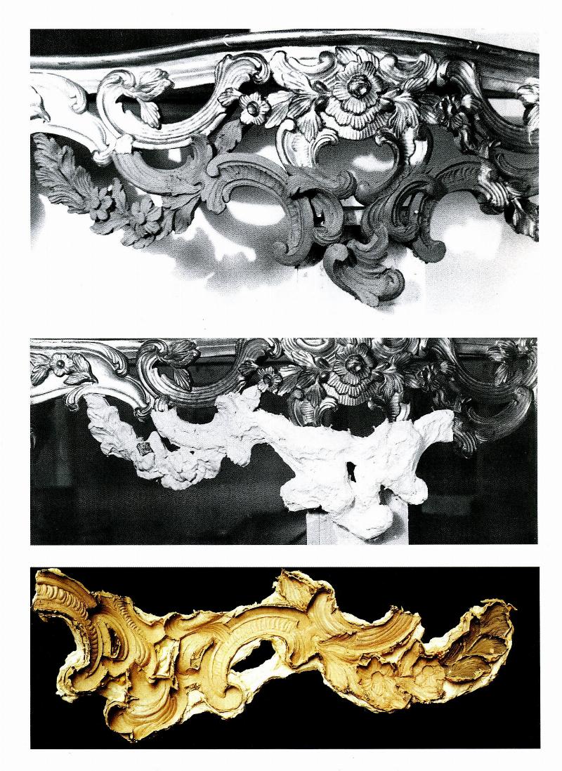 Meuble en bois doré style Louis XV dans un château français