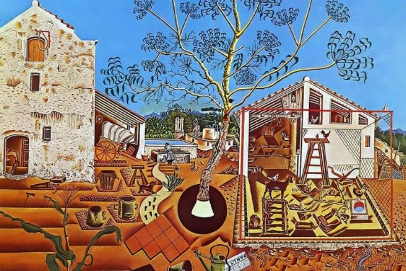 Joan Miró, vision cosmique avec formes biomorphiques et couleurs vives du peintre