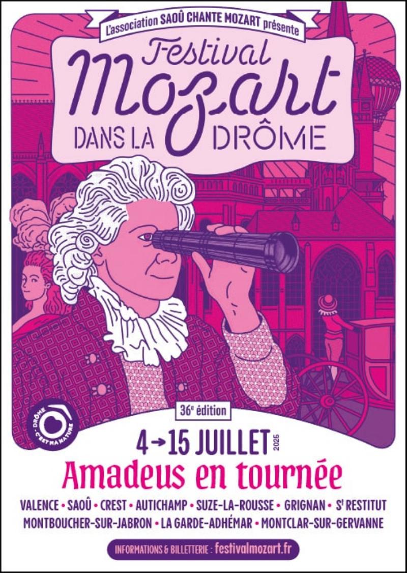 Musiciens jouant lors d'un festival musique classique en Rhône-Alpes, sous un soleil couchant