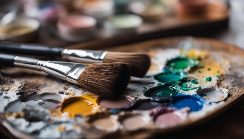 Artiste nettoyant pinceau peinture huile sans white spirit avec du savon de Marseille et de l'eau.