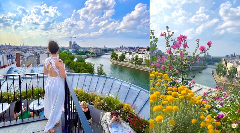 Cathédrale Notre-Dame de Paris au soleil couchant sur la Seine, vue emblématique