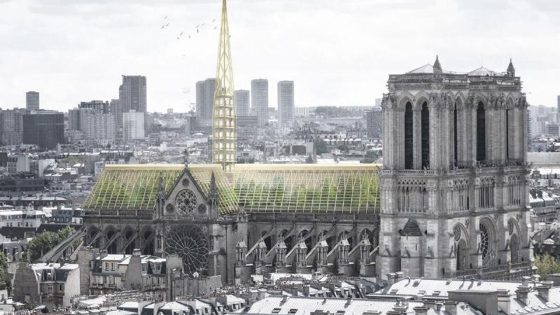 Intérieur restauré de Notre-Dame de Paris, baigné de lumière naturelle, symbolisant la renaissance après l'incendie.