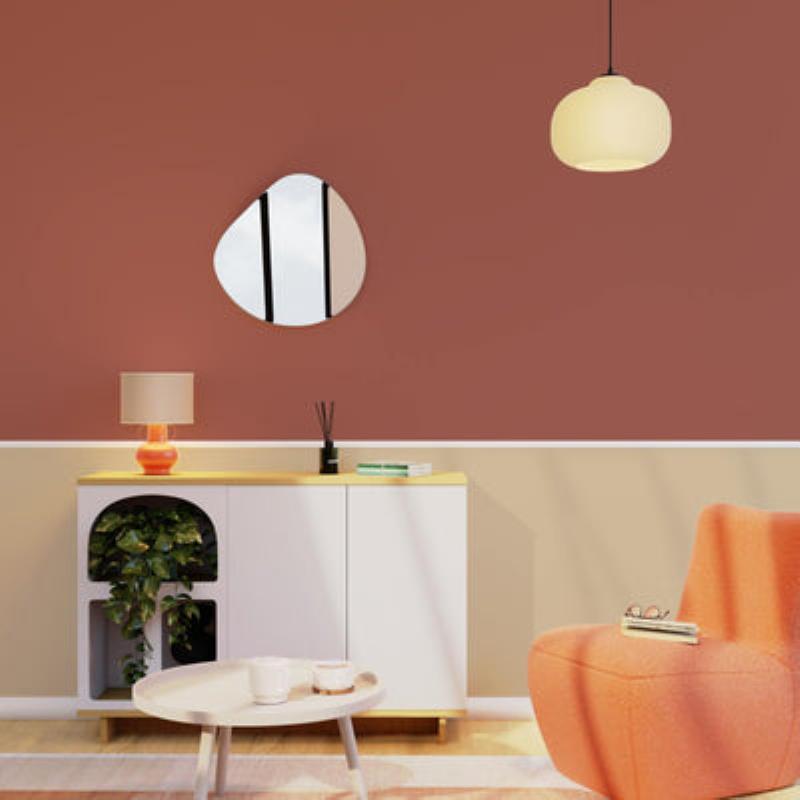 Nuances de peinture couleur ambre dans un paysage français, avec des effets de lumière et de profondeur