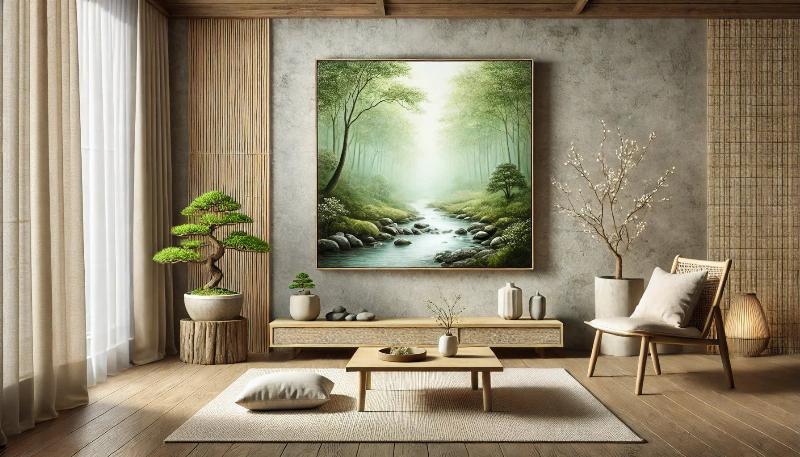 Nuances bleu peinture abstraite bien-être méditation profonde