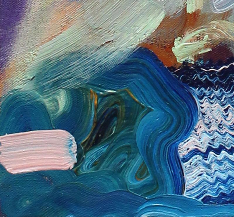 Exemple d'une œuvre tableau peinture huile contemporain abstraite française avec des gestes dynamiques