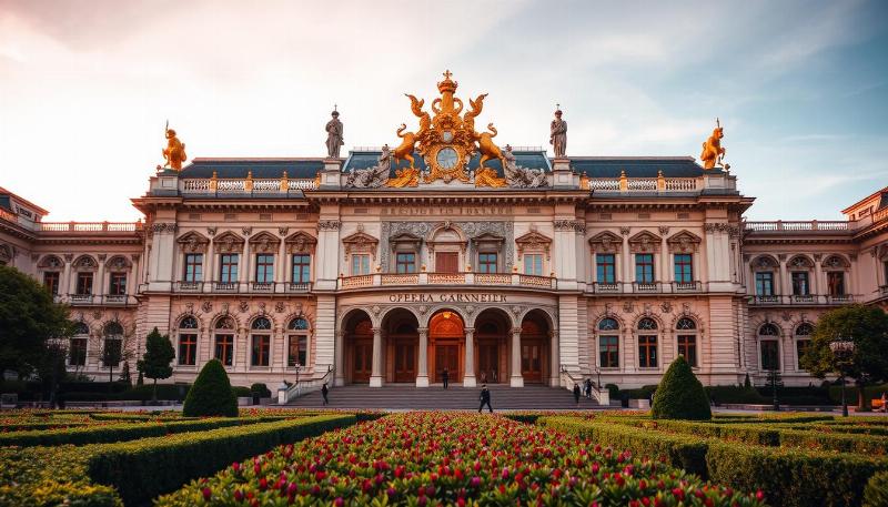 Architecture musicale du Palais Garnier à Paris, un chef-d'œuvre néoclassique et baroque.