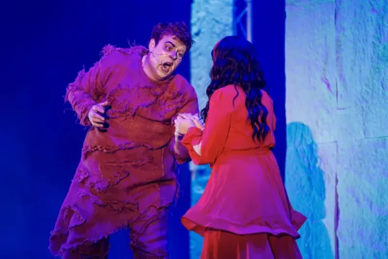 Scène du spectacle Notre-Dame de Paris sur scène de théâtre