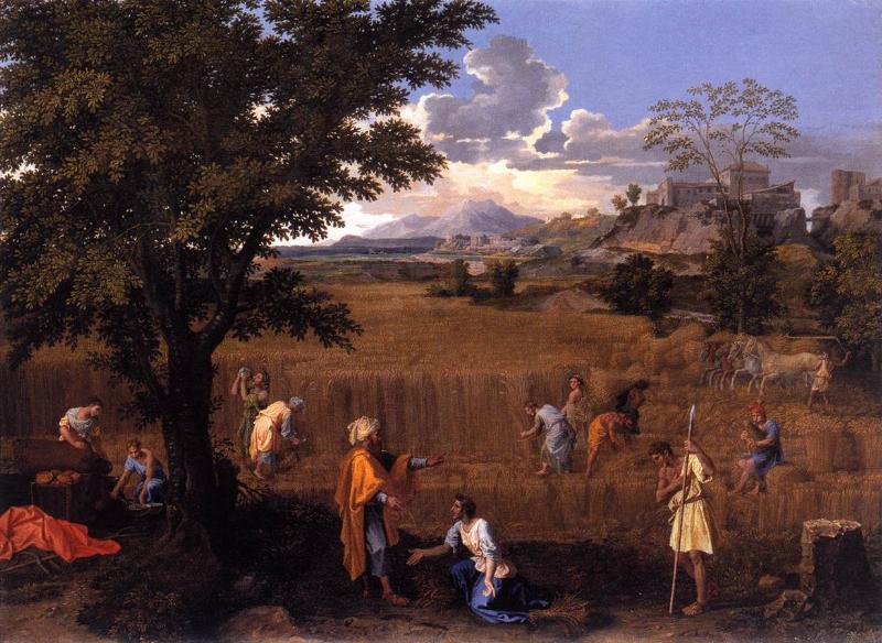 Peintre classique Nicolas Poussin, Les Bergers d'Arcadie, idéalisation