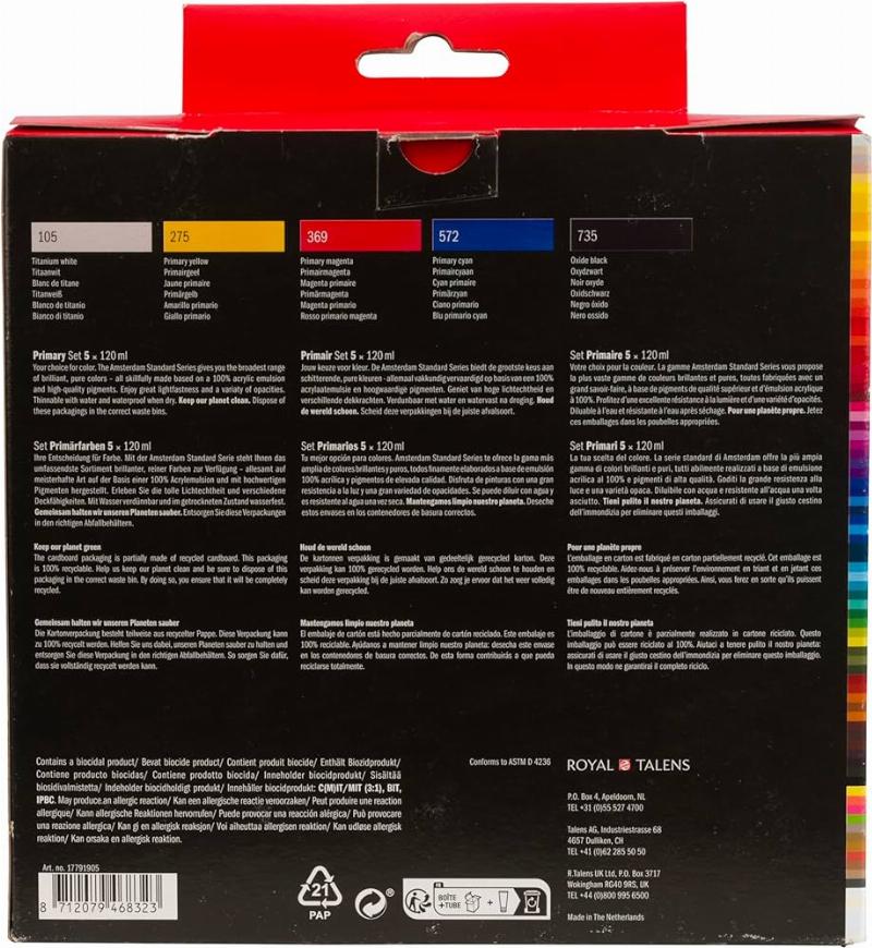 Peinture acrylique Amsterdam représentant un paysage français, couleurs vives