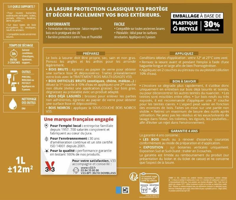 Peinture bois hydrofuge protégeant une porte extérieure, style français classique