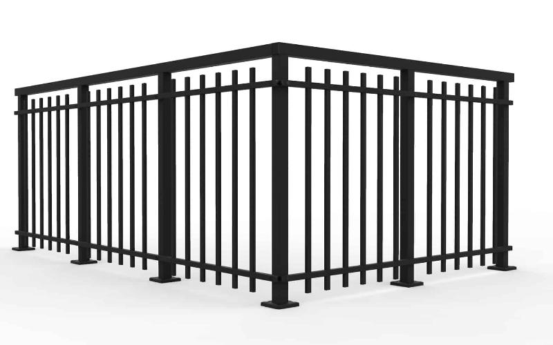 Garde-corps extérieur en fer forgé peint en noir mat, style traditionnel français