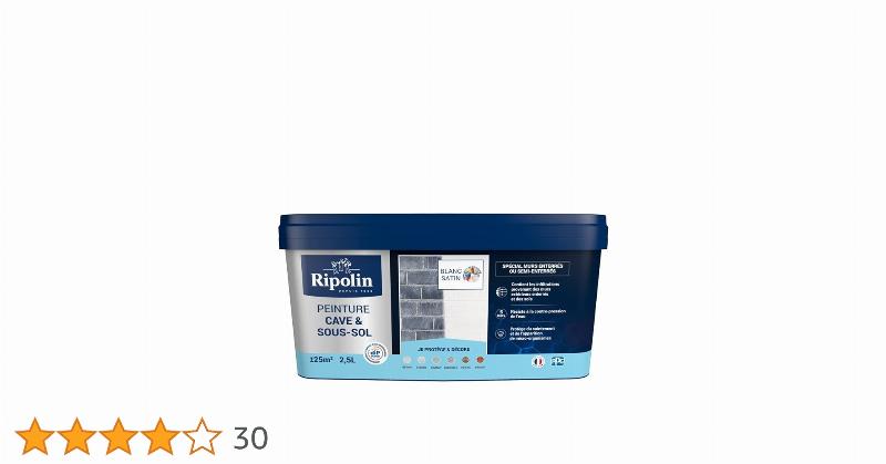 Une sélection de pots de peinture de qualité pour parpaing extérieur, avec des couleurs classiques françaises, devant un mur en parpaing en cours de rénovation.