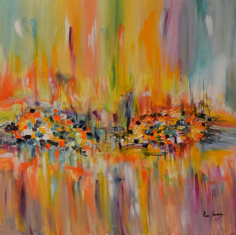 Impact émotionnel d'une peinture de paysage de neige abstraite