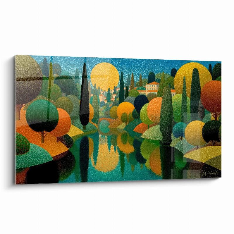 Peinture d'un paysage provençal ensoleillé, capturant l'essence des champs de lavande et des cyprès. Style impressionniste vibrant.