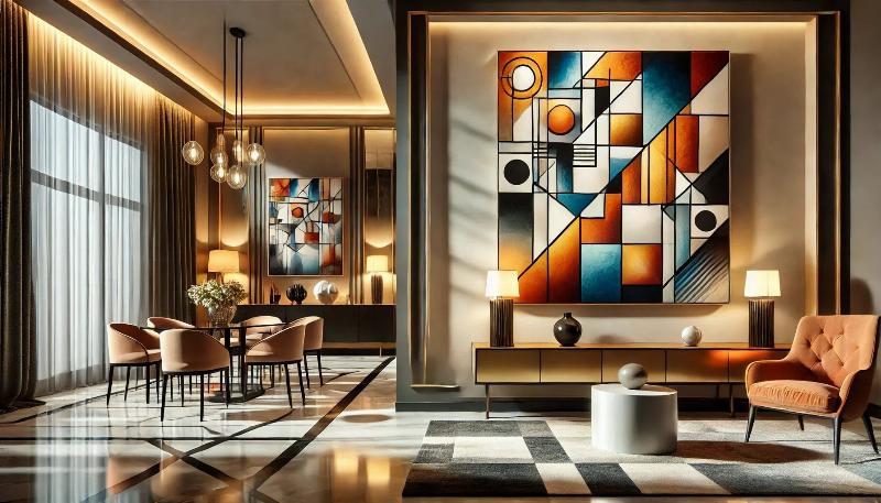 Une oeuvre d art moderne peinture cubiste de Picasso, formes fragmentées