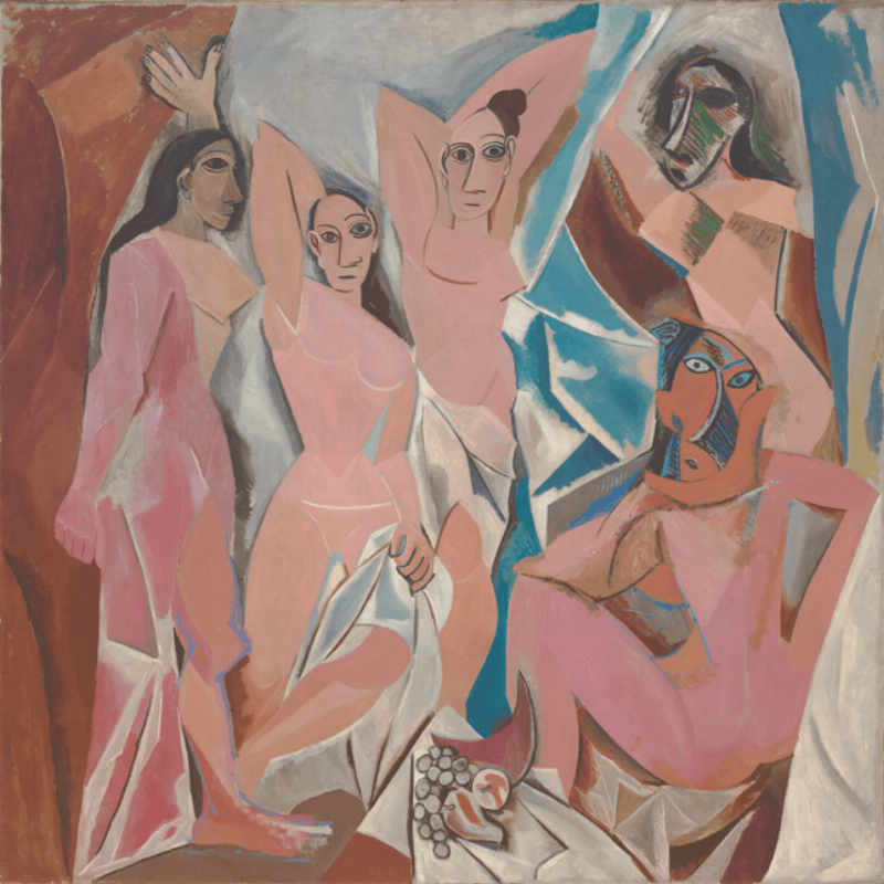 Les Demoiselles d'Avignon de Pablo Picasso, tableau art moderne connu cubiste