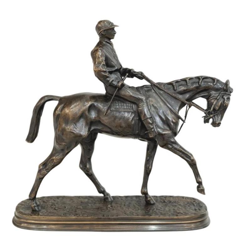 Ensemble de sculptures équines de Pierre Jules Mêne dans une galerie d'art