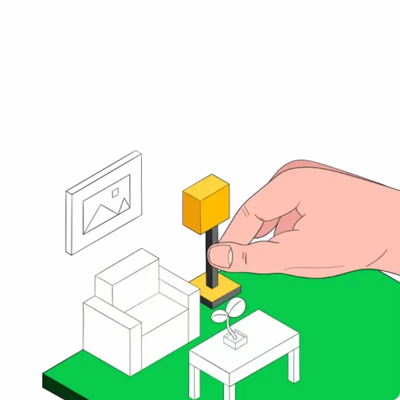 Plan d'architecture maison moderne avec visualisation 3D et jardin