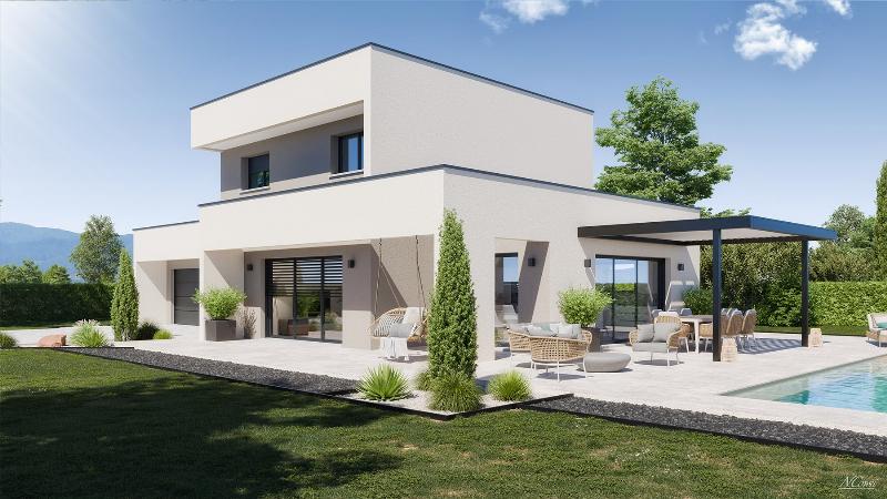 Plan de maison moderne francais avec design interieur contemporain