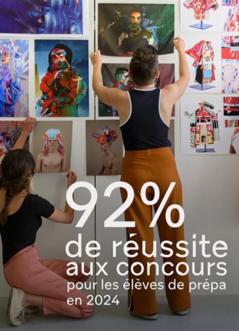 Étudiants concentrés dans un atelier de dessin de prépa art, explorant différentes techniques artistiques et développant leur portfolio