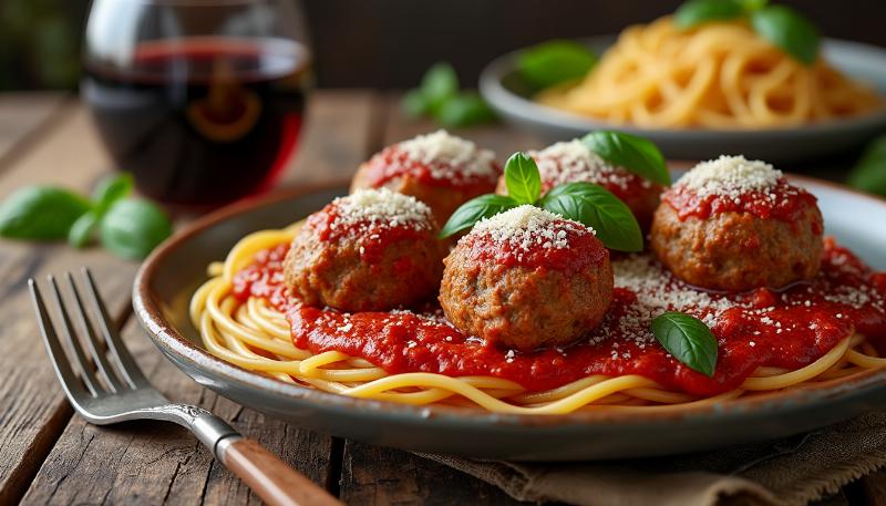 Famille italienne savourant un repas Barilla avec une touche de musique classique