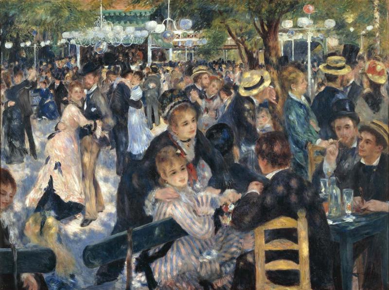 Pierre-Auguste Renoir, "Le Bal du moulin de la Galette", scène de vie parisienne emblématique des impressionnistes