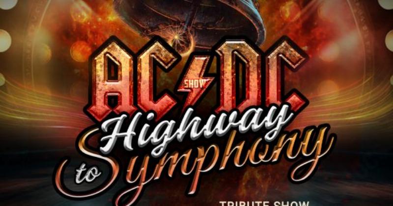 Scène d'un concert rock avec orchestre classique, fusion live du rock et de la musique classique