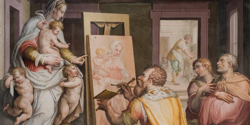 Atelier d'un sculpteur français de la Renaissance travaillant