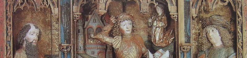 Sculpture en bois gothique française, une œuvre religieuse traditionnelle du Moyen Âge